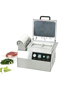 Machine de mise sous vide semi-automatique électrique pour barquettes alimentaires, idéale pour la viande fraîche et les fruits de mer, haute productivité - Product Image 1