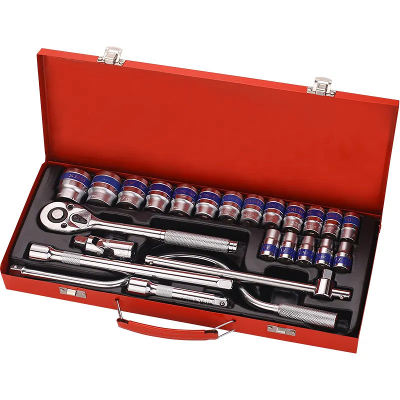 24 pcs hand auto repair tool box set mechanic workshop tools cabinet garage wrench socket set