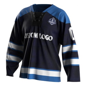Proveedor de Ropa Deportiva con Cuello en V, Uniformes con Bordado de Equipos, Ropa Deportiva de Secado Rápido, Jersey de Hockey de Sarga - Product Image 1