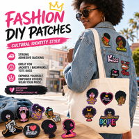 Prêt à expédier – Patchs brodés thermocollants « Black Girl Magic Melanin Queen » souples, durables et lavables pour vêtements, chapeaux et sacs