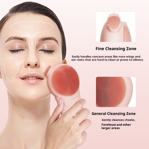 Appareil de nettoyage du visage à vibration, étanche, en silicone, masseur nettoyant électrique, brosse nettoyante pour le visage - Product Image 2