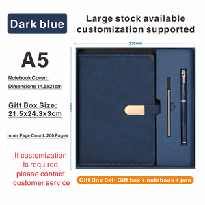 مجموعة هدايا دفتر ملاحظات للأعمال مع شعار قابل للتخصيص، مفكرة إبداعية مخصصة، مجموعة هدايا دفتر ملاحظات A5 مع مشبك - Product Image 5