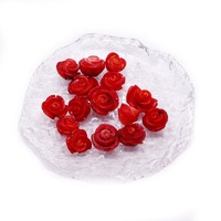 Perles de corail naturel sculptées en forme de rose de 12-13 mm pour la fabrication de bijoux