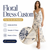 Vestido de Verano Personalizado para Mujer, Estampado Floral, Sexy, Cuello en V, Sin Mangas, Abertura Lateral, Viscosa, Estilo Vintage Boho