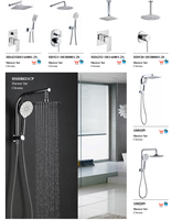 Ensemble de douche mural de luxe élégant en laiton chromé, design à levage infini, mitigeur chaud/froid, jet de pluie massant poli