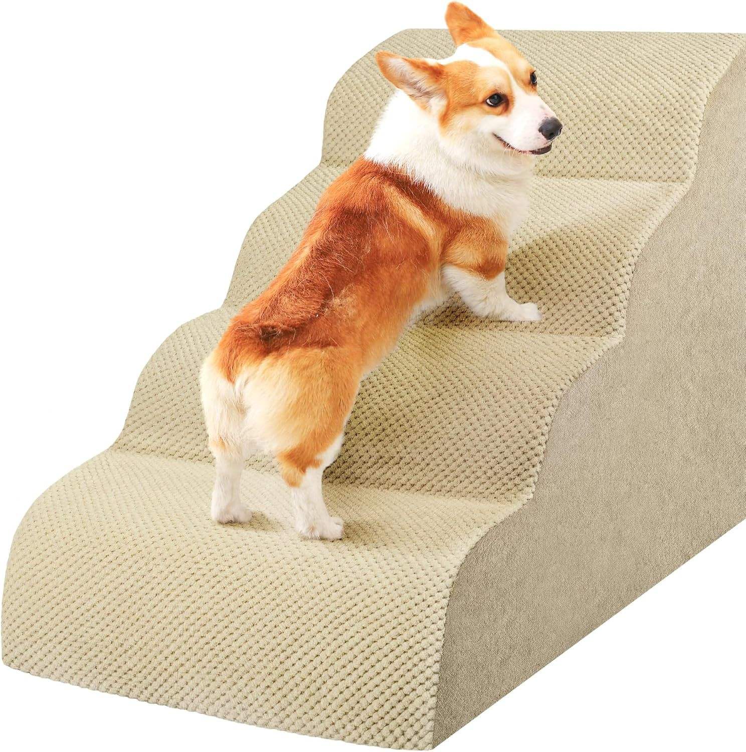 Escalier pour chien jaune clair à quatre niveaux - 72*40*52cm
