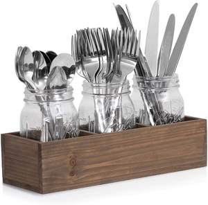 Ahşap mutfak eşyası tutucu dekoratif rustik <span class=keywords><strong>Mason</strong></span> kavanoz masa düzenlemeleri - Product Image 1