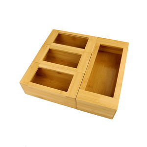 Compatible Kitchen Drawer Organizer, Food Storage Bag Containers and Dispenser, Bamboo Ziplock Bag Storage Organizer 4 in 1