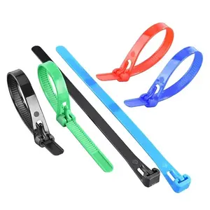 Releasable Adjustable Zip Tie Strap Reusable Wire Wraps Nylon Cable Ties ROHS Perfil De Suhecion Para Malla De Nylon 200mm 4.8mm