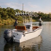 Bateau de pêche à console centrale de 18 pieds en aluminium, 6 places, 150 CV, avec T-Top, bac à poissons vivants et porte-cannes, idéal pour la pêche en baie, en fonds peu profonds et la pêche sportive côtière.