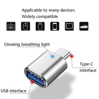 Adaptador OTG USB 3,0 hembra a 3,1 tipo C macho con luz indicadora Cable convertidor de adaptador SATA para salida de CA de ordenador portátil