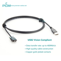 Cable de bloqueo de tornillo miniUSB para cámara industrial, cable USB para cámara mini-b de visión artificial a mini-b