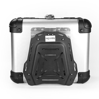 Boîte de rangement pour casque de moto F2-moto 35l argentée, boîte universelle en aluminium, boîte arrière en alliage, top case pour moto