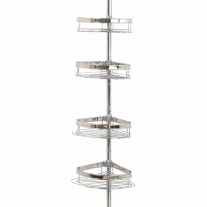 Organizador de Esquina Telescópico Moderno de 4 Niveles Zilver Zwart, para Baño, Cocina, Sala de Estar, Acabado Cromado Duradero - Product Image 5