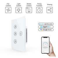 Precio de fábrica, barato, Blanco, Negro, WiFi, vidrio, vida inteligente, cable de disparo cero, ventilador de techo de alta potencia de la UE, interruptor inteligente sin enchufe