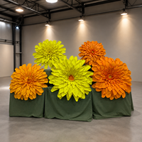 Oranjegele Dahlia Bloemhoofd Display Reuze Papieren Kunstbloem Bruiloft Evenement Decoratie Commerciële Bloemendisplay