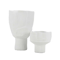 Vase à fleurs moderne et simple en résine, à pied haut et large ouverture, pour la décoration de la maison, du salon et du couloir, idéal pour les bonsaïs, origine Chine