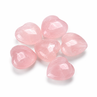 Cœur en quartz rose naturel, pierre de guérison polie, cadeau, décoration d'intérieur, vente en gros