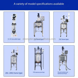 Reactor de doble capa de vidrio de 1L-100L para destilación al vacío, con camisa, para síntesis química de laboratorio y agitación - Product Image 6