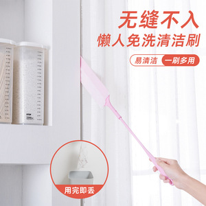 Household Crevice Brush With Extended Handle Electrostatic Duster For Under Bed Cleaning Pink Non Woven Fabric Dust Remover - Product Image 5