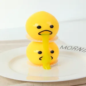 Funny <b>Egg</b> Yolk Rubber Squishy <b>Toys</b> Squeeze Ball Vomit Custard Bun Creative Stress Relief Vent Relieve Pressure Sticky Unisex - Product Image 4