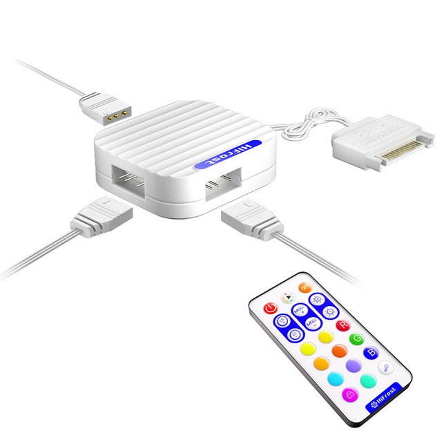 ARGB PWM Fan Controller Hub for Computer Cooling Wireless Remote Control ARGB Magnetic Computer Fans Controller