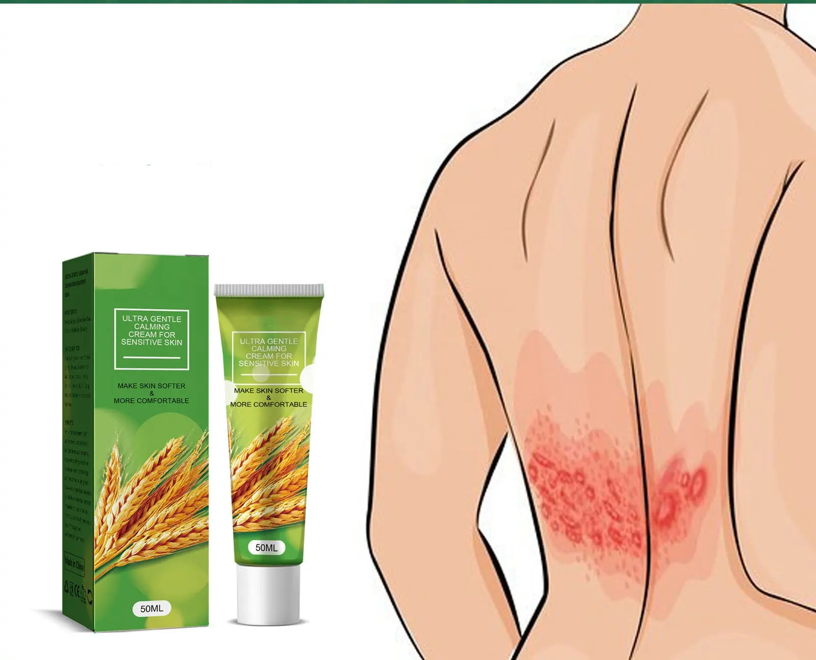 Offre Spéciale naturel chinois à base de plantes eczéma psoriasis crème apaisante crème pour les soins de la peau sensible soulager les démangeaisons et les rougeurs