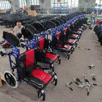 Fauteuil roulant pour enfants atteints de paralysie cérébrale, chaise de transport enfant à dossier haut inclinable avec fonction d'inclinaison, coussinets de soutien latéraux
