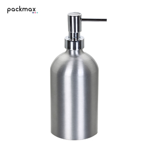 Bouteille pompe en aluminium de 250 ml avec pompe à lotion - Contenant vide rechargeable pour soins de la peau, lotion, gel douche, savon pour les mains - Product Image 4