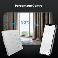 Interruptor Inteligente para Cortinas MOES Tuya Serie Star Feather Zigbee, Panel Táctil Antideslumbrante con Retroiluminación Fluida, Compatible con Alexa y Google Home