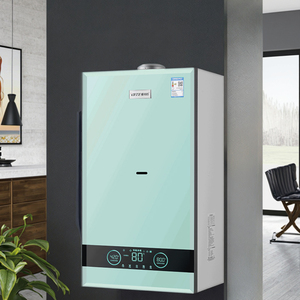 Caldaia a condensazione elettrica a <span class=keywords><strong>gas</strong></span> naturale da 36KW per elettrodomestici, con display LED, pannello in vetro temperato verde e serpentina in rame - Product Image 1