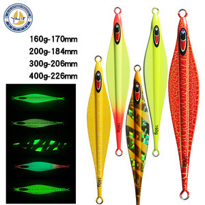 Señuelo de jigging con placa de hierro de 160g, 200g, 300g, 400g, que brilla en la oscuridad, para pesca en el mar, pesca embarcada, pesca de agua salada, cebo para el fondo. - Product Image 4