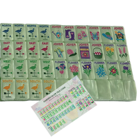 Jeu de Mahjong de 160 pièces, éclat de jardin, tuiles de Mahjong en acrylique nacré gravées, Matcha Nacre, Mahjong américain