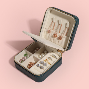 Custom Logo PU Small Travel Jewelry <b>Box</b> Organizer Velvet Jewellery Storage Case for Ring <b>Earring</b> Necklace <b>Gift</b> Packaging - Product Image 3