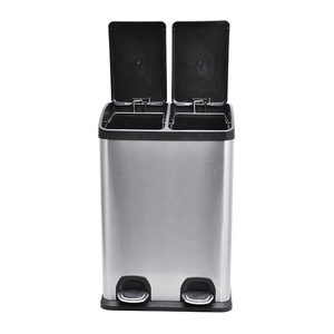 40L(20L+20L) Stainless Steel Dual <strong>Liner</strong> Recycle <strong>Bin</strong>/trash <strong>Bin</strong> - Product Image 1