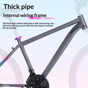 <span class=keywords><strong>Vélo</strong></span> de montagne en acier au carbone 21 vitesses, 24 pouces, pour hommes et femmes adultes, léger, avec freins à disque et amortisseurs, pour la route et le tout-terrain, pédale ordinaire - Product Image 5