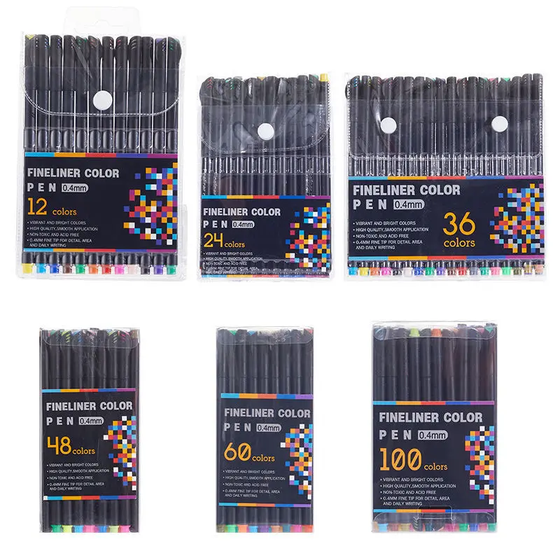 JWXJT12/24/36/80カラーペンセット0.4mm細線スケッチ描画ペンアートマーカーペン