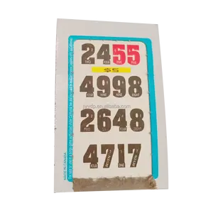 कैसीनो जुआ संख्या लॉटरी टिकट पुल टैब के साथ कस्टम जीत पुल टैब लॉटरी टिकट