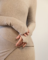 Ensemble Élégant Willson 2 Pièces à Manches Longues, Robe Longue Musulmane Modeste Coupe A en Coton pour Femmes Discrètes, Haut et Jupe Assortis