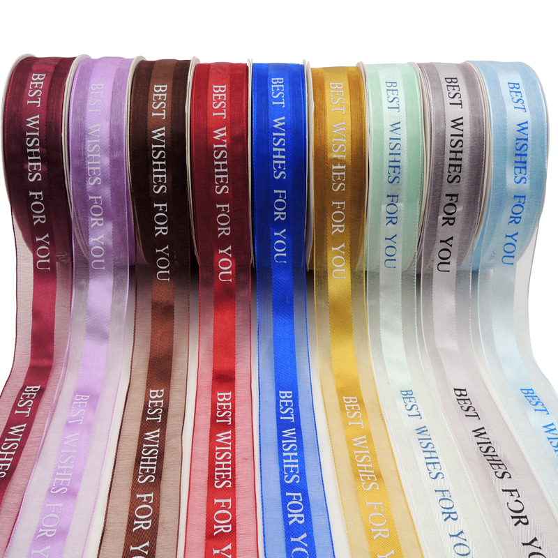 Hot Sale Ribbon for Gift Wrapping Packaging for Gifts and Flower Boxes Print Ribbons Organza Ribbon With Satin Edge