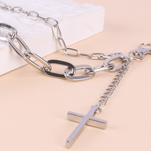 Women Waist <b>Chain</b> Cross Pendant Silver Tone Hip Hop Punk Style Fashion Accessory for <b>Jeans</b> Shorts Streetwear Jewelry - Product Image 3