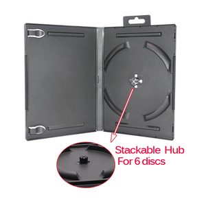 SUNSHING Factory Wholesale Black 1 Disc Stackable DVD Cases <b>White</b> CD Poly Stackable Square <b>Box</b> Clear Stacking Hub Blu ray Cases - Product Image 2