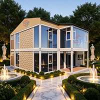Maison préfabriquée en conteneur de 20 pieds avec mur en verre, terrasse sur le toit, bureau, studio, isolée en acier, moderne, personnalisée OEM ODM