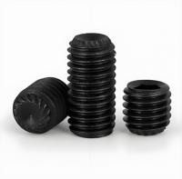 Vis sans tête hexagonale moletée à pointe conique en acier au carbone noir oxydé DIN916K, classe 10.9 et 12.9, système de mesure métrique