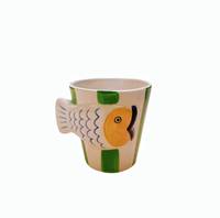 Tasse à café en céramique 3D en relief fait main, motif poisson, style américain, cadeau d'anniversaire, compatible lave-vaisselle et micro-ondes, emballage bulle