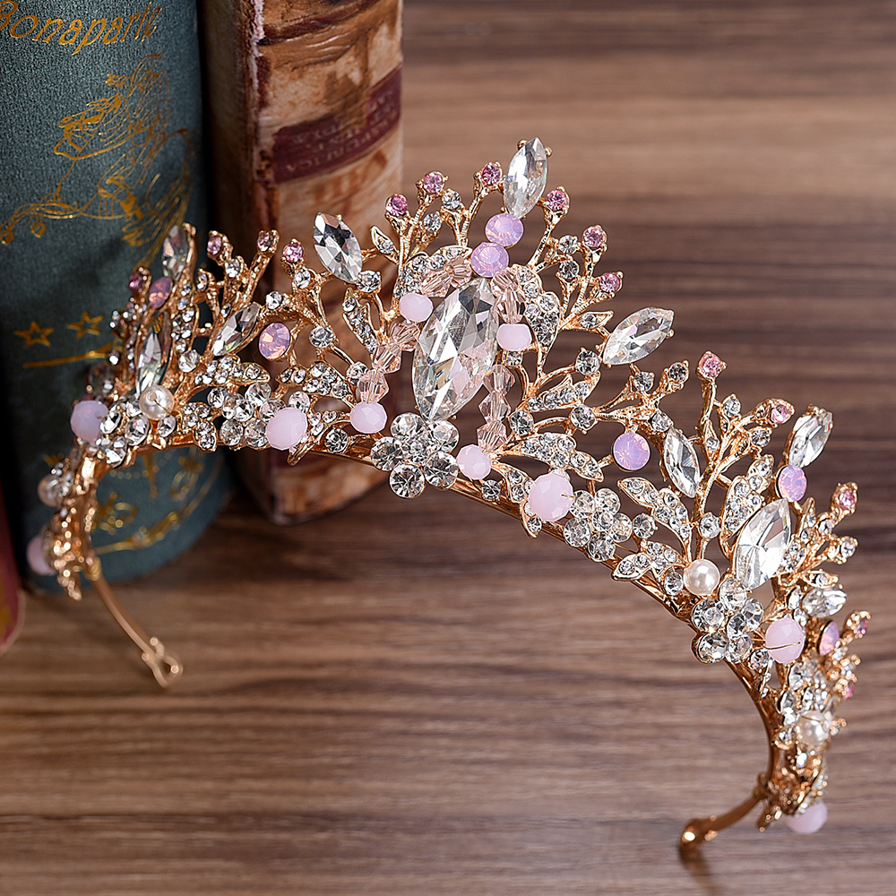 Purple Tiara - Diamond Flower Tiara for Pink Wedding Tiaras display picture 3