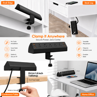 Multiprise de bureau personnalisable avec pince, 5 prises CA, chargeur rapide USB Type-C, rallonge électrique pour comptoir