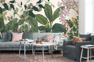 Papier peint de haute qualité de style forêt tropicale avec des oiseaux et des plantes tropicales, papier peint de <span class=keywords><strong>jungle</strong></span> vibrant - Product Image 2