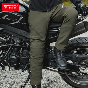 Pantalon de moto d'hiver, doublé polaire, coupe-vent, thermique, pour la conduite, équipement de moto pour les trajets quotidiens - Product Image 1