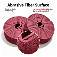 Rouleau de tampon abrasif non tissé industriel rouge, largeur 10 cm, en carbure de silicium, pour le polissage et le meulage de l'acier inoxydable et des métaux